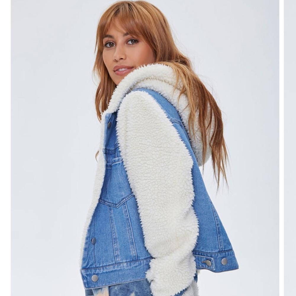 New Denim Jean jacket with faux shearling